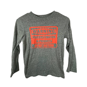 Children's‎ Place M 7/8 Gray Long Sleeved Graphic T-Shirt